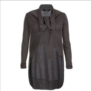 AllSaints Black High Low Escape Cardigan Wool 2